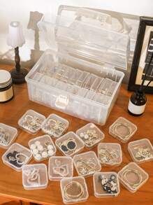 Hộp lưu trữ trang sức di động rõ ràng 4 cái - Trong sáng - Xem 1