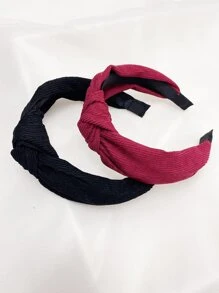 2pcs Knot Decor Headband - Multicolor - View 3