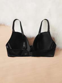 Plus Sheer Mesh Underwire Bra - Black - View 2
