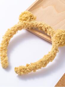Cartoon Ear Decor Fuzzy Costume Headband - Yellow - View 2