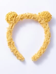 Cartoon Ear Decor Fuzzy Costume Headband - Yellow - View 3