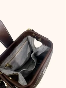 迷你彩色夾包,休閒多用途輕便奢華風格斜挎水桶包適用於手機 - 軍綠色 - 查看 5