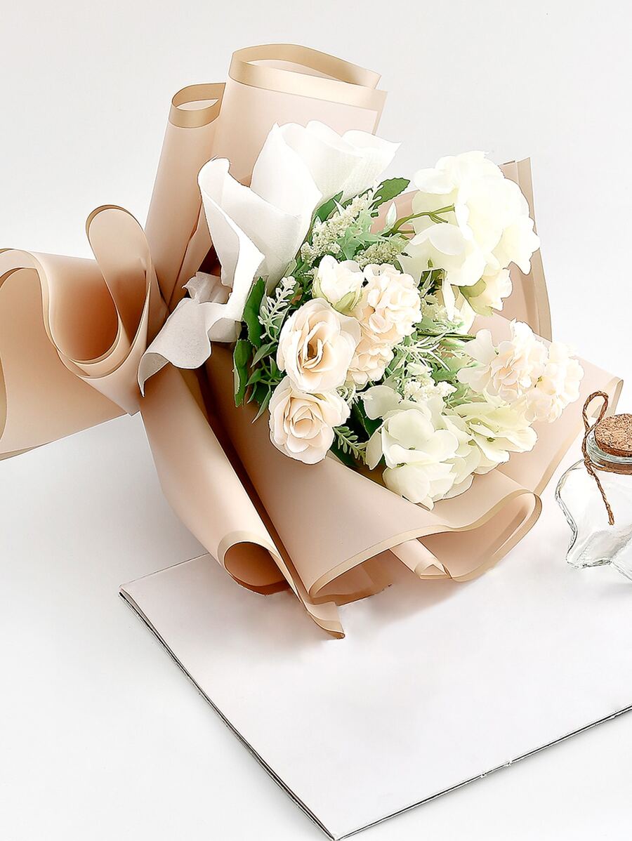 1 Bộ-20 Tờ Giấy Gói Quà Hoa, Giấy Bó Hoa, Giấy Gói, Giấy Bao Bì Quà Tặng - Màu Khaki - Xem 1