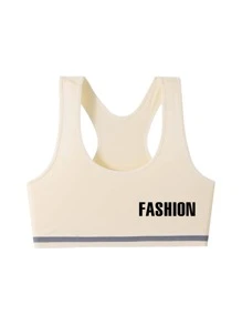 SHEIN Girls 3pcs Letter Graphic Bralet - Multicolor - View 3