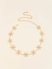 Rhinestone Snowflake trang trí chuỗi vành đai - Vàng - Xem 2