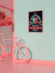 3入組情人節標語和愛心圖案無框畫 - 彩色 - 查看 3