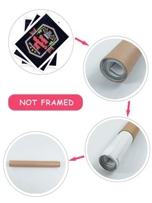 3入組情人節標語和愛心圖案無框畫 - 彩色 - 查看 4