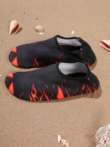 Fire Print Slip-On Aqua Socks - Multicolor - View 3
