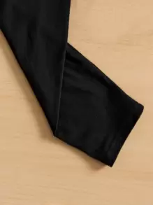 SHEIN Leap Crew 少女豹紋荷葉邊腰帶t恤和打底褲