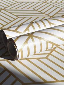 1卷 PVC 墙纸，现代几何图案墙壁胶卷，适用于家庭，翻新贴纸剥离墙板，墙纸，壁纸，春季装饰品让您的家焕然一新，拉玛装饰贴纸 - 彩色 - 查看 5