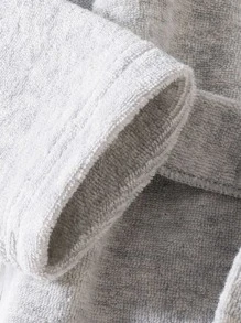 Bebé niño Bata con cinturón tejido jaspeado - Gris - Ver 3