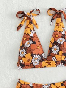 Bộ Bikini Đi Biển Mùa Hè Thắt Nơ Họa Tiết Hoa - Nhiều màu - Xem 6