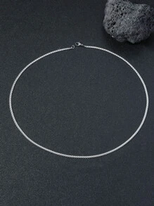 Những người đàn ông thời trang và phổ biến Vòng cổ dây chuyền tối giản bằng thép không gỉ để làm quà tặng trang sức và cho một vẻ ngoài sành điệu - Bạc - Xem 3