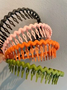 4 piezas Diadema con diseño de onda - Multicolor - Ver 3