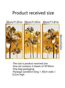 3入組花朵圖案牆貼