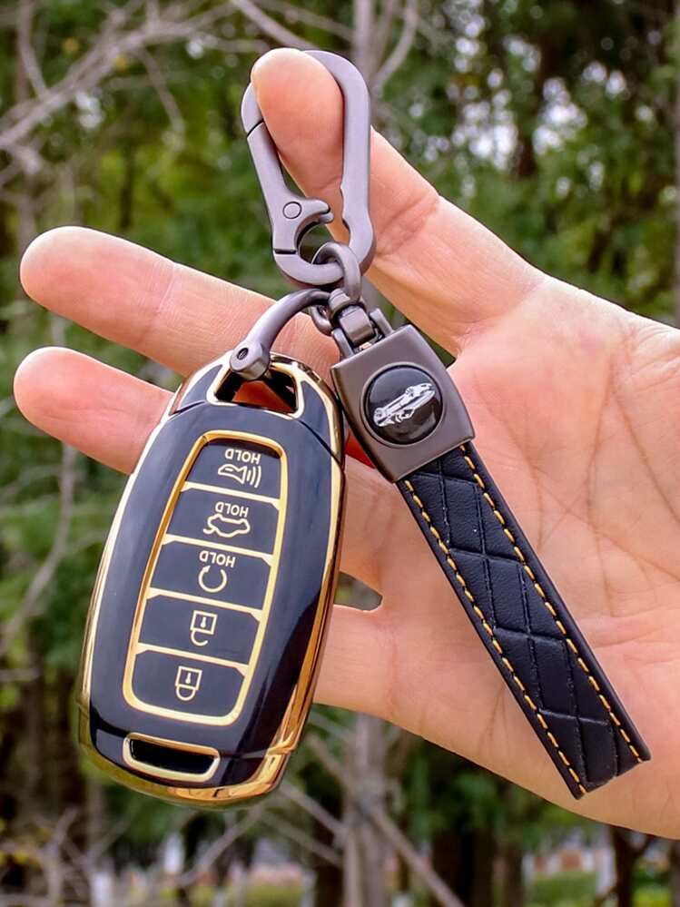TANDRIVE Key Fob Cover For 2023 2024 2025 Nissan Rogue Pathfinder And 2024 2025 Sentra, 5 Buttons, Silicone, 2-Pack, Red Button, Black - View #7