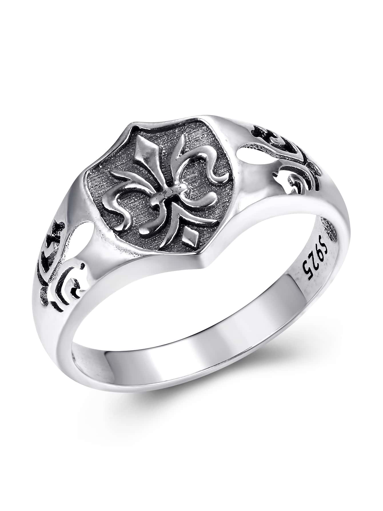 Khiên chi tiết nhẫn bạc - Bạc - Xem 1