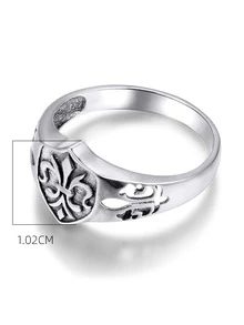 Khiên chi tiết nhẫn bạc - Bạc - Xem 5