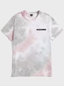 Manfinity VCAY Men Tie Dye Slogan Graphic Tee - Grey - View 1