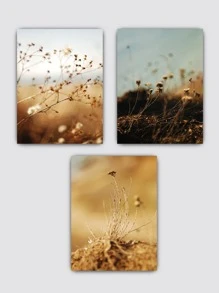 3入組植物圖案無框畫 - 彩色 - 查看 4