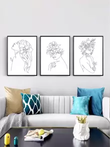 3入組人像圖案無框畫