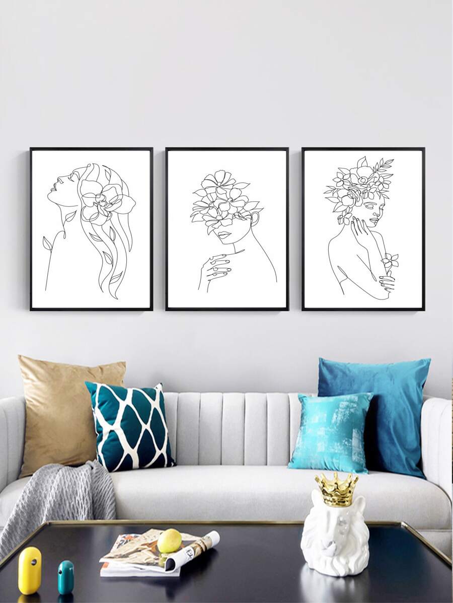 3入組人像圖案無框畫