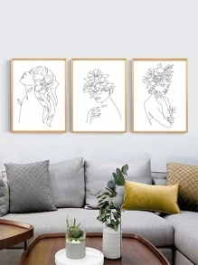 3入組人像圖案無框畫