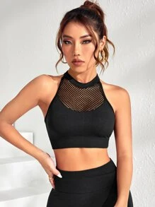 Slayform Áo lót thể thao Nữ Lộ Lưng Cắt ra màu trơn - màu đen - Xem 3