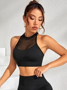 Slayform Áo lót thể thao Nữ Lộ Lưng Cắt ra màu trơn - màu đen - Xem 6