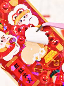 1pack Cartoon Graphic Random Sticker - Multicolor - View 6