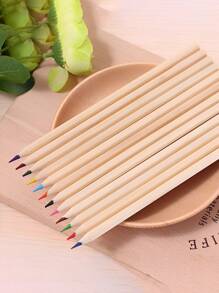 12 piezas madera de colores lápiz - Multicolor - Ver 1