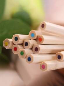 12 piezas madera de colores lápiz - Multicolor - Ver 4