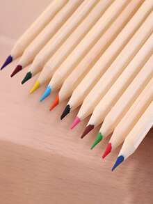 12 piezas madera de colores lápiz - Multicolor - Ver 3