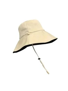 1入組 可反轉式漁夫帽，春夏防曬帽，簡單休閒萬用盆帽，純色帽子，情侶帽男女皆宜 - 彩色 - 查看 3