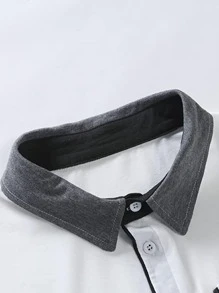 男士拼接領口袋貼布POLO衫 - 白色 - 查看 3