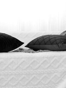 1入組素色靠墊套不附帶墊芯 - 黑色 - 查看 6