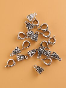 20pcs Hollow Out DIY Pendant - Ancient Silver - View 1