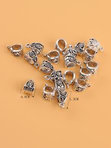 20pcs Hollow Out DIY Pendant - Ancient Silver - View 3
