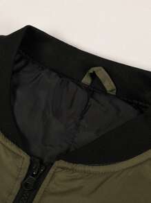 Áo khoác Nam Túi Dây kéo Khối Màu Giải trí - xanh quân đội - Xem 3