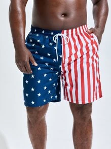 Surfspeed 男士美式印花腰部抽繩泳褲 - 彩色 - 查看 4