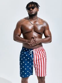 Surfspeed 男士美式印花腰部抽繩泳褲 - 彩色 - 查看 5