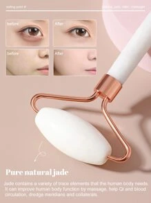 1pc Double Head Jade Facial Massage Roller ,Massage Tool For Face And Body Treatment, Lymphatic Drainage, Relieve Tensions And Reduce Puffiness,Beauty,Skin Care Products,Spa,Self Care,Skin Care Tools,Face Care,Esthetician Supplies,Massage,Face Massage Tool,Face Roller - Multicolor - View 5