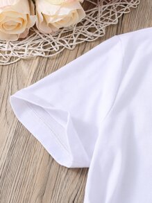 Tween Girl Solid Tee & Belted Pants - Multicolor - View 5