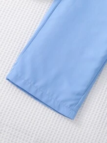 Tween Girl Ruffle Trim Jumpsuit - Baby Blue - View 6