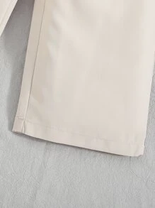 Toddler Girls Solid Straight Leg Trousers - Khaki - View 4