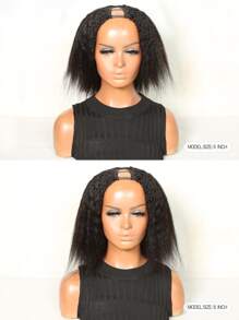 短蓬鬆直髮V型假髮真實假髮實惠頭髮替代品假髮適合女士便宜顺滑假髮適用於初學者友好假髮自然黑色顏色 - Natural Black - 查看 5