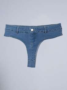 Pantalones cortos de mezclilla talle bajo - Lavado ligero - Ver 1