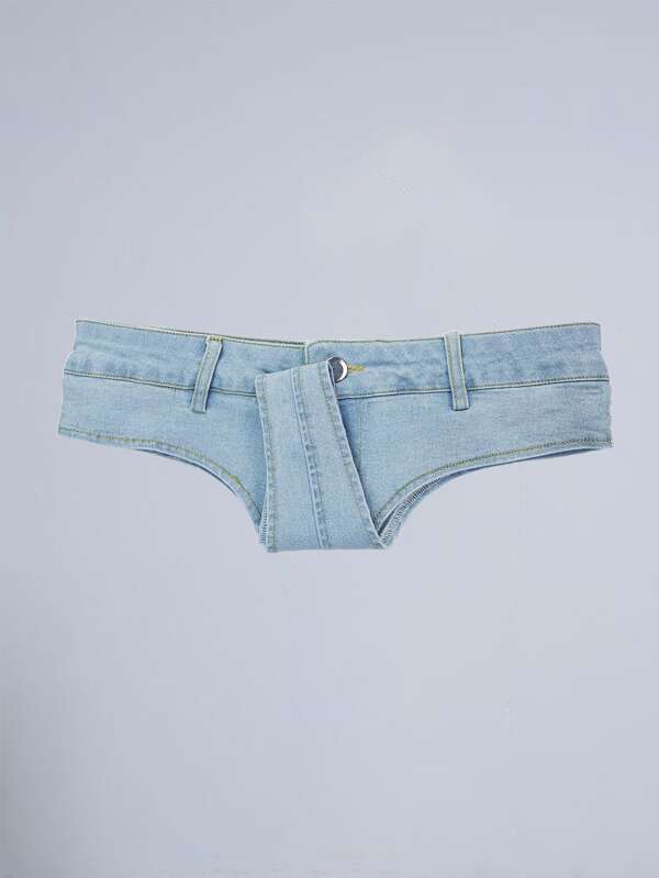 Low Rise Booty Denim Shorts SHEIN UK