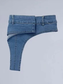 Pantalones cortos de mezclilla talle bajo - Lavado ligero - Ver 4