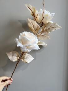 1pc Artificial Flower Stem, Polyester Romantic Simulation Flower For Wedding Party, DIY Floral Decor Home Decoration With Stem - Multicolor - View 2